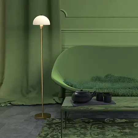 Vienda gulvlampe messing/glas E14