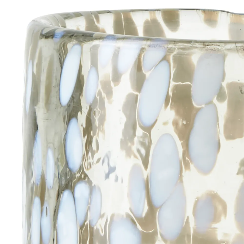 PARTY Fyrfadslysestage S Hvid/Isblå Ø9xH9cm