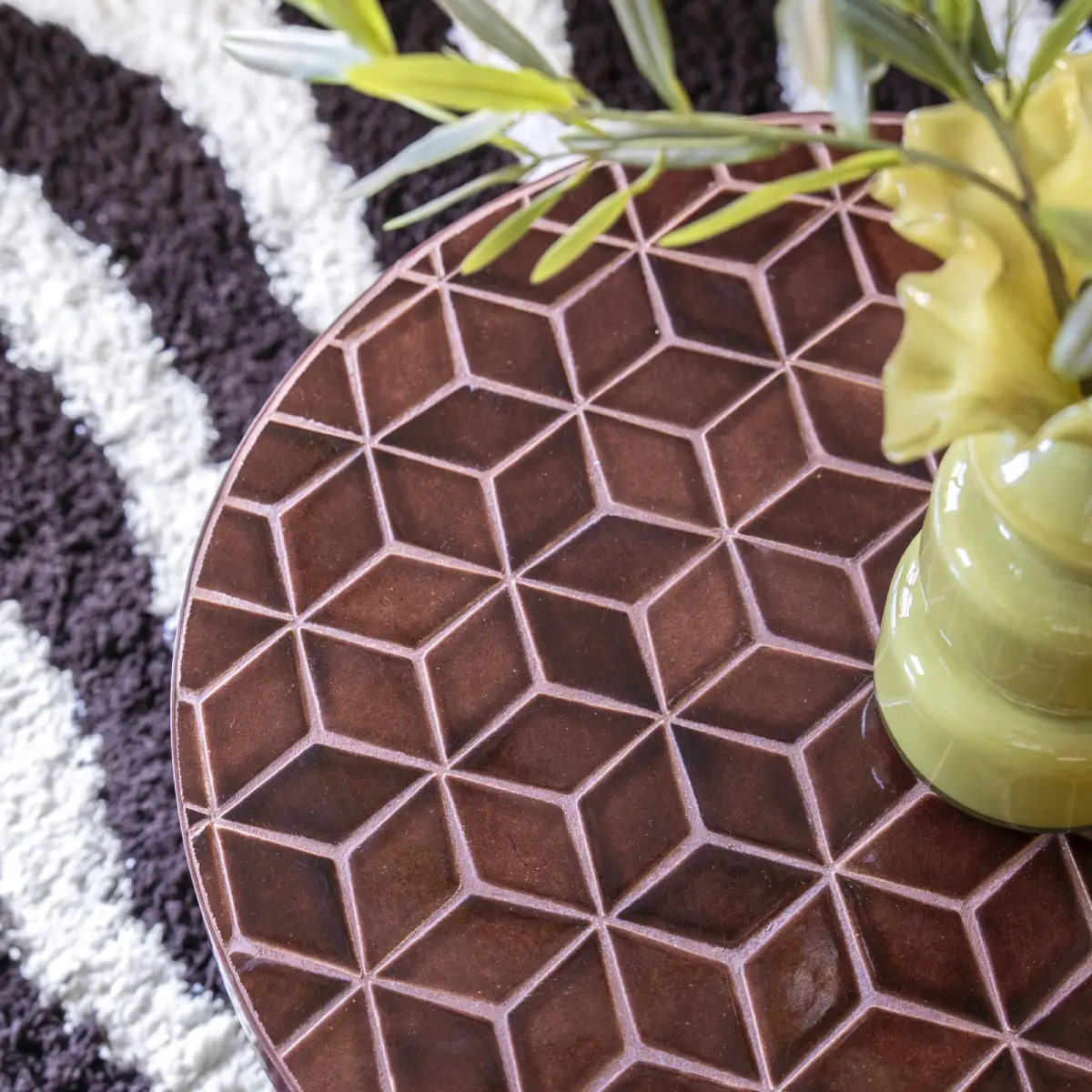 Sofabordet Patterna med bordplade i mosaik – rødt
