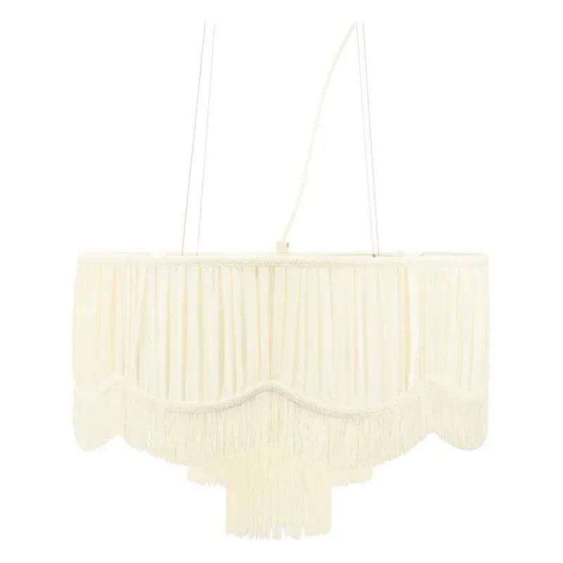 By-Boo, Soleil 50x50x138 cm Ijzer, Stof & kwastjes Off white