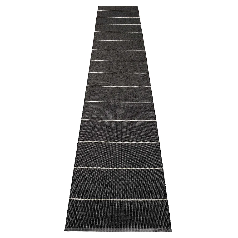 Pappelina, Lea tæppe Black/Misty Mint/Vanilla 70 x 375 cm