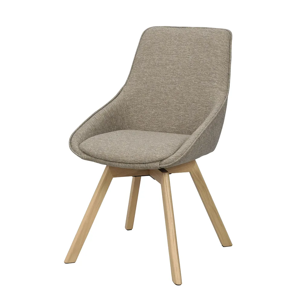 Rowico Home, Alison stol mørkebeige stof/egeben