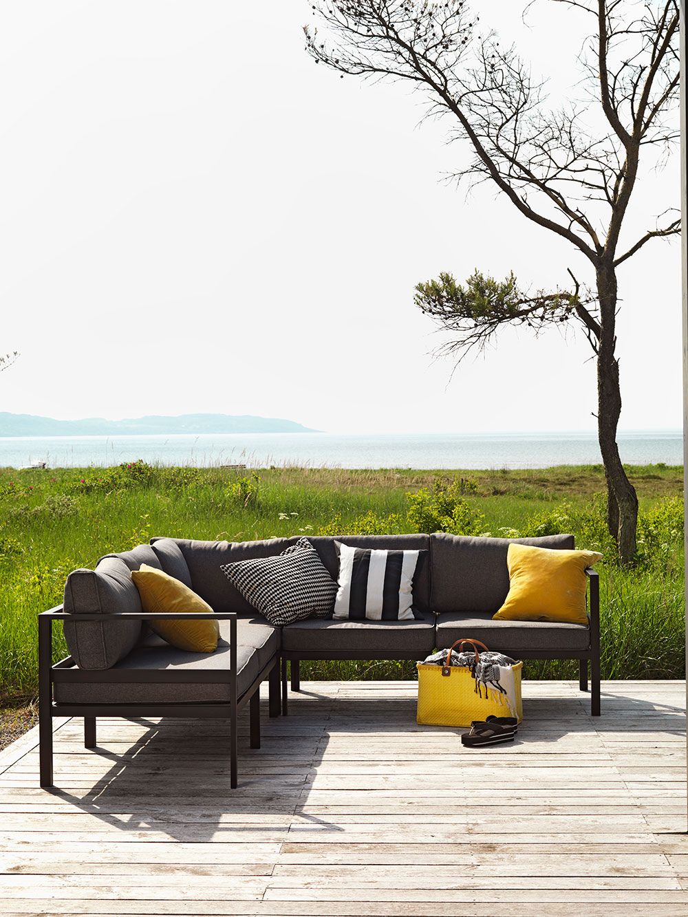 Leone Hjørnedel Sort/Grå Aluminium