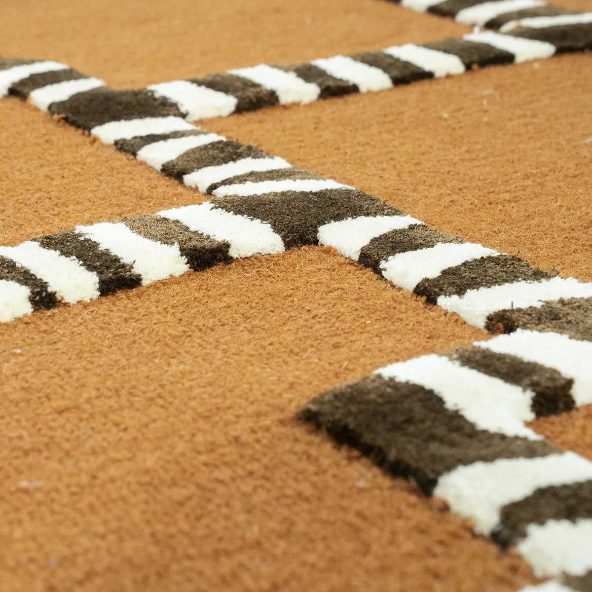 Håndvævet tæppe StripeScape 290x190 cm Caramel