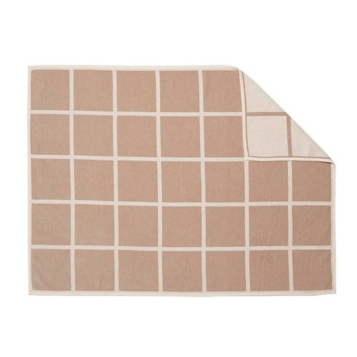 Vævet plaid i lammeuld Criss Beige