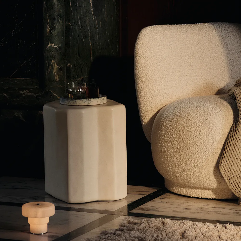 Mundblæst Bærbar Dæmpbar LED-Bordlampe Ripple