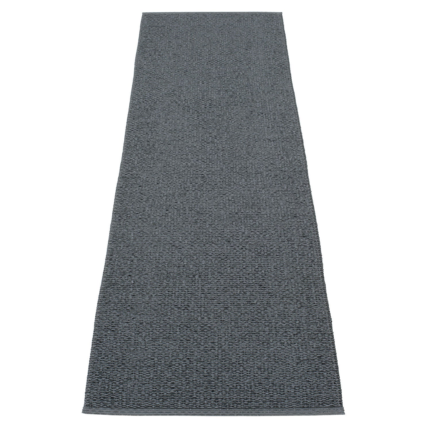 Pappelina, Svea tæppe 70x240 cm granit / black metallic