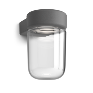 Moon væglampe IP44 grafitstruktur L