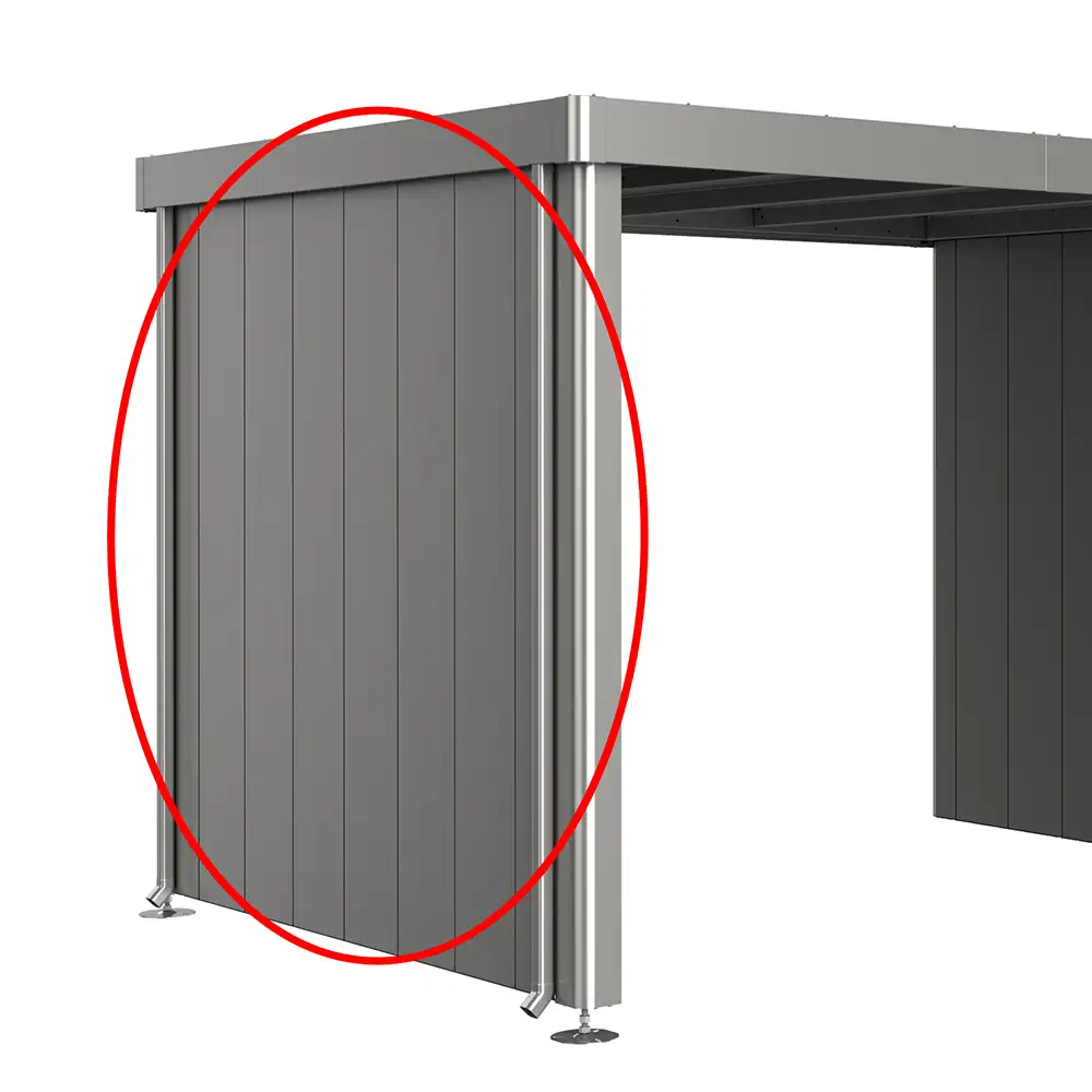 Biohort, Sidevægge til Neo 3A/3B/3C metalgråt havehus med sidetak