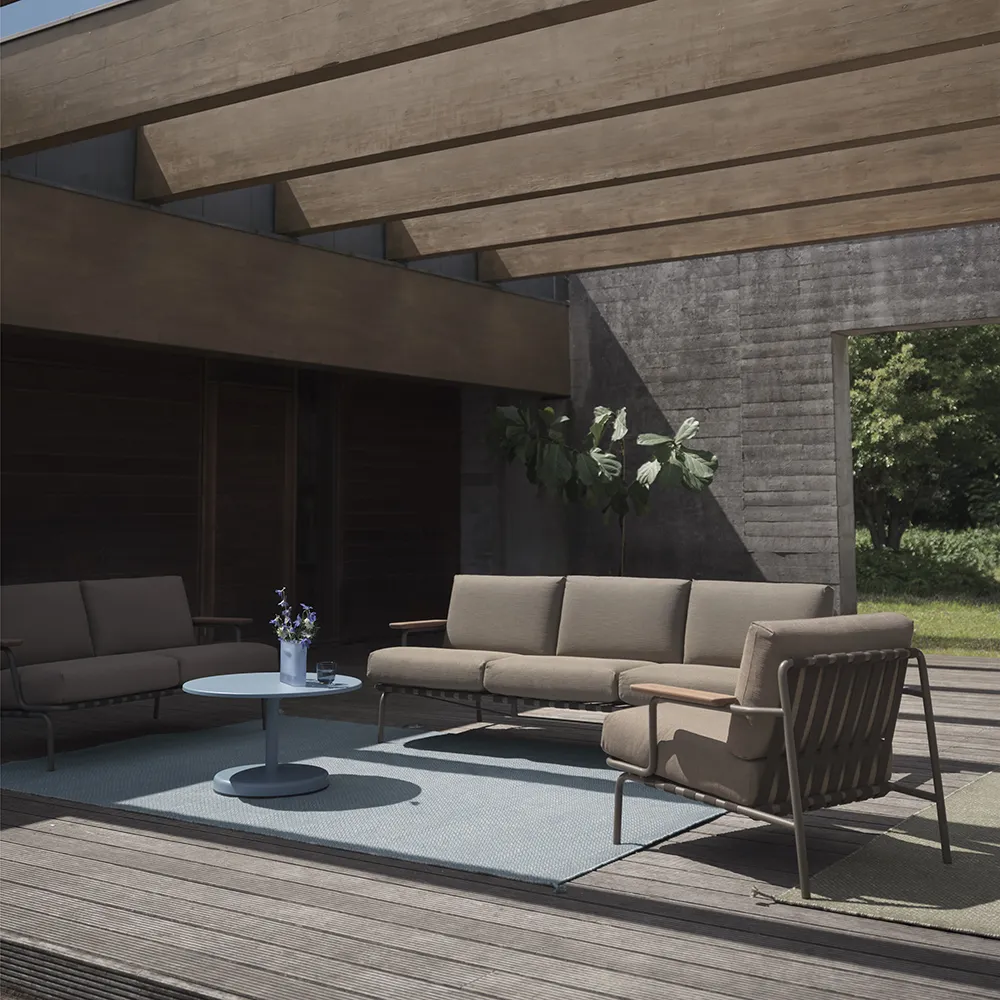 Linear Steel Sofabord Ø70 cm Pale Blue 