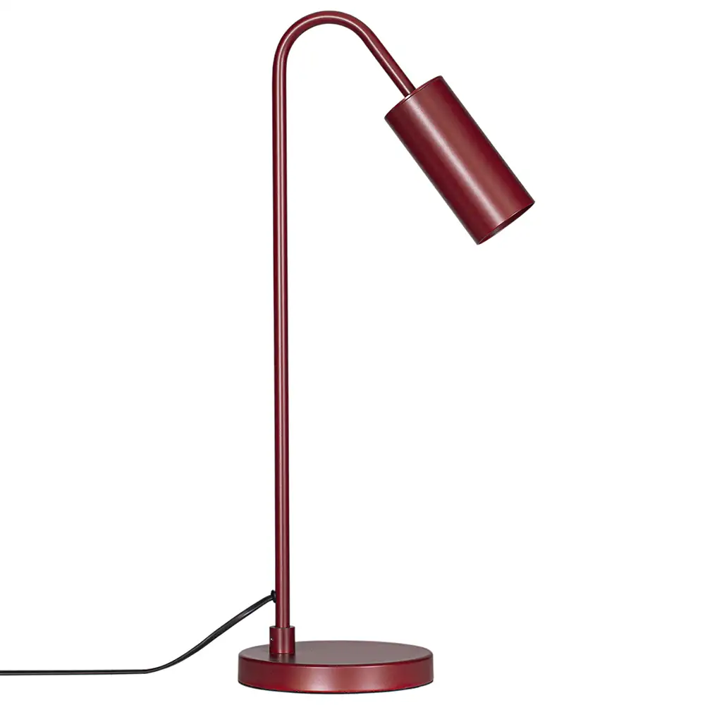 Curve bordlampe, mørkerød, metal, GU10, højde 51 cm – By Rydéns - Stue - Moderne