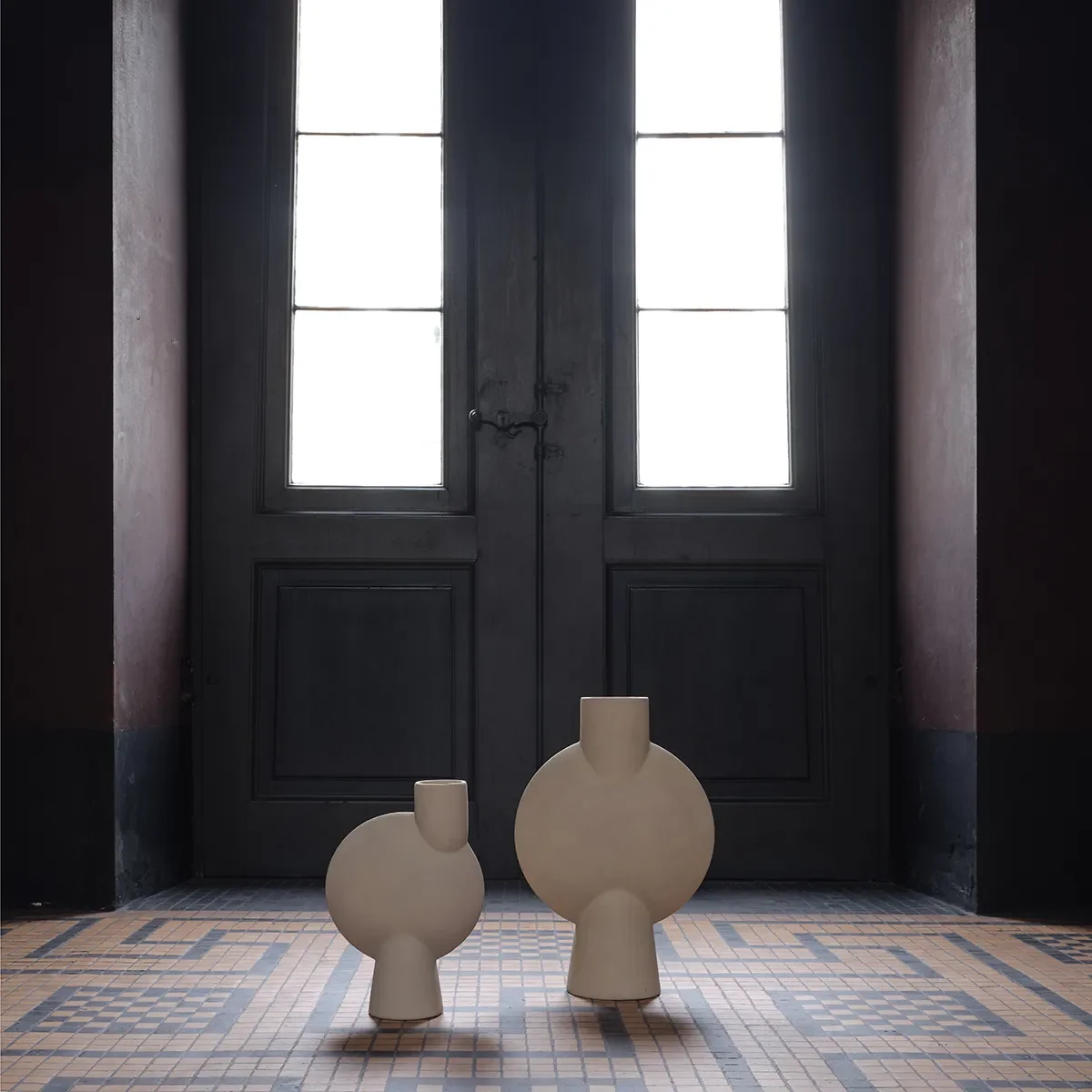 Håndmalet vase Sphere Bubl Hexa Sand H60 cm