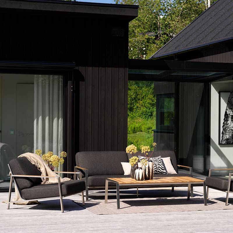 Naos 2,5-pers. Sofa Rustfrit Stål/Nearly Black Brafab