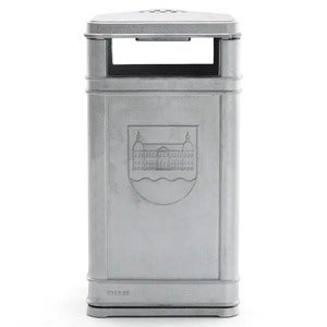 Byarum affaldsspand med askebæger i aluminium