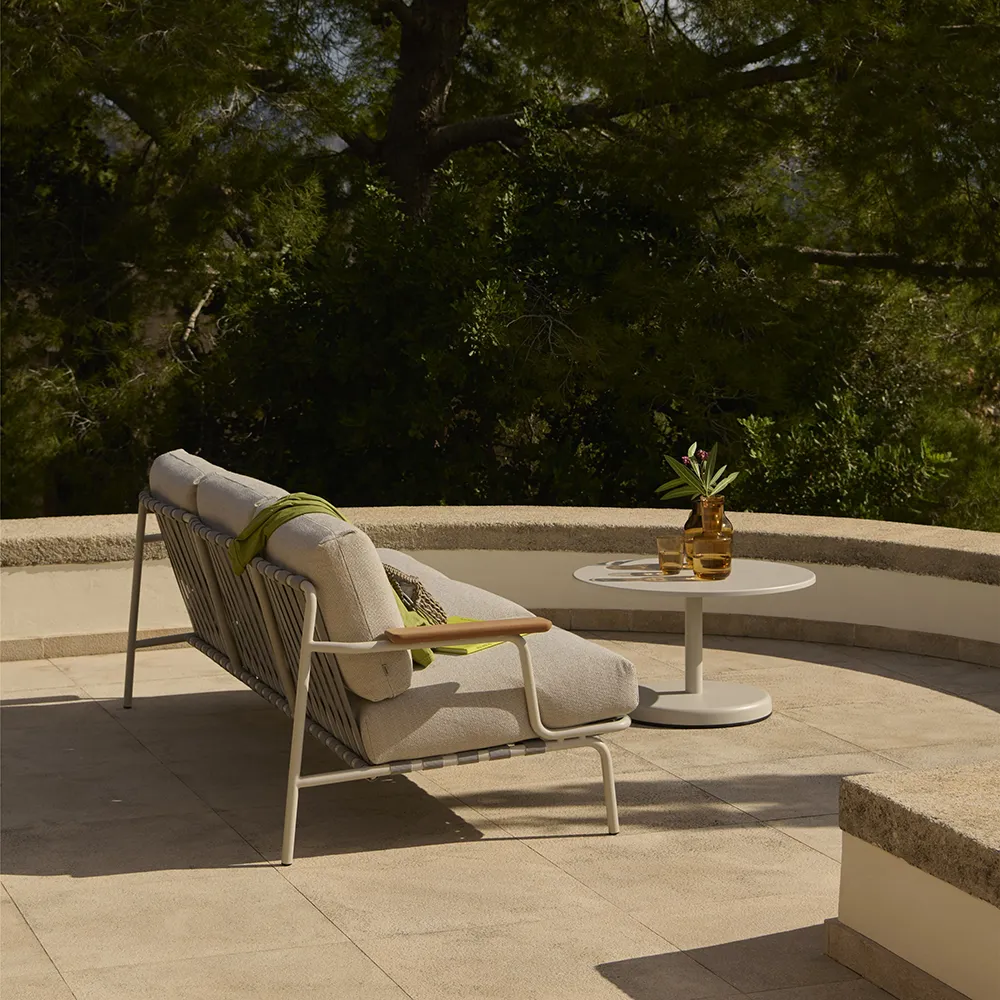 Linear Steel Sofabord Ø70 cm Dark Green 