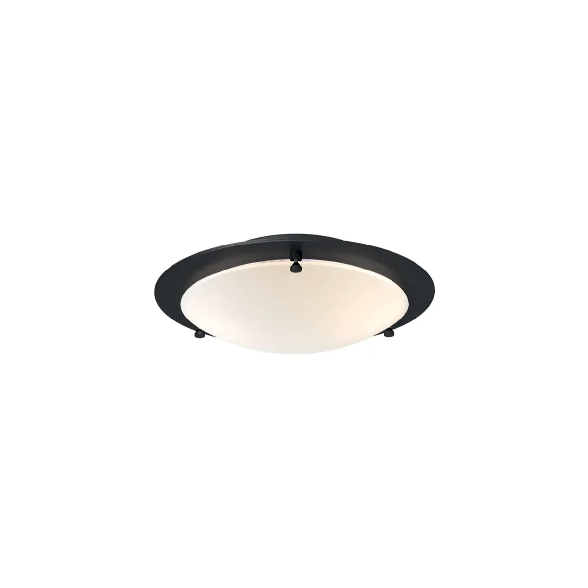 Cirklo plafond Ø30 cm metal/glas sort struktur