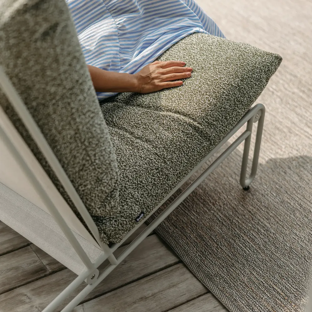 Blixt Lænestol Light Grey/Teddy Verde