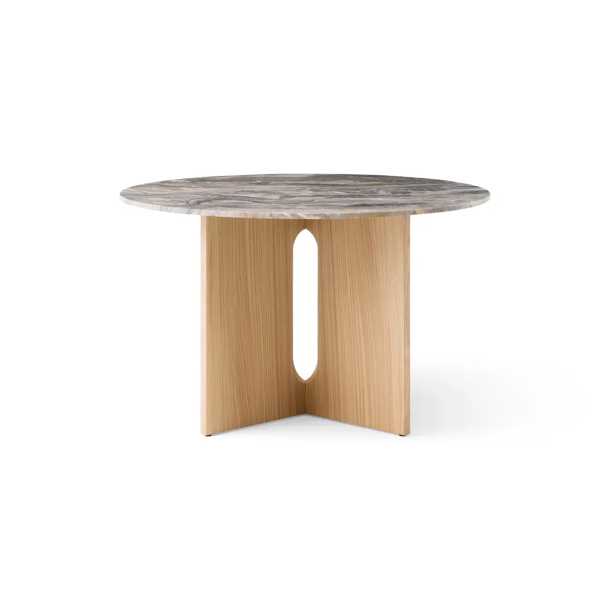 Audo CPH, Androgyne Spisebord - Eg/Marmor Grå Galaxy - Ø120 cm