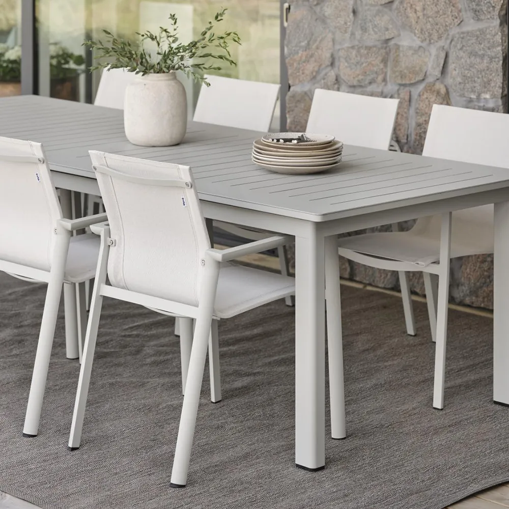 Delia Stabelstol Light Grey/Textilene