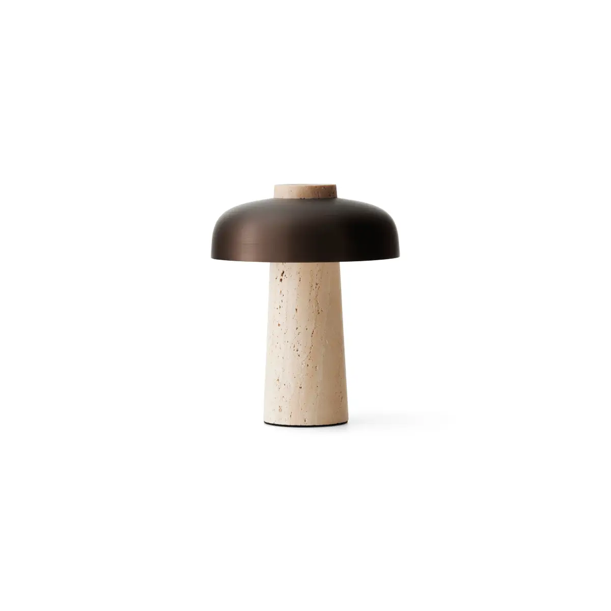 Reverse bærbar bordlampe Travertine, Sand/Aluminium, Bronzet