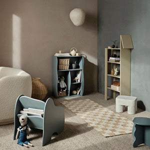 Håndvævet Uldtæppe Check 70x180 cm Off-White