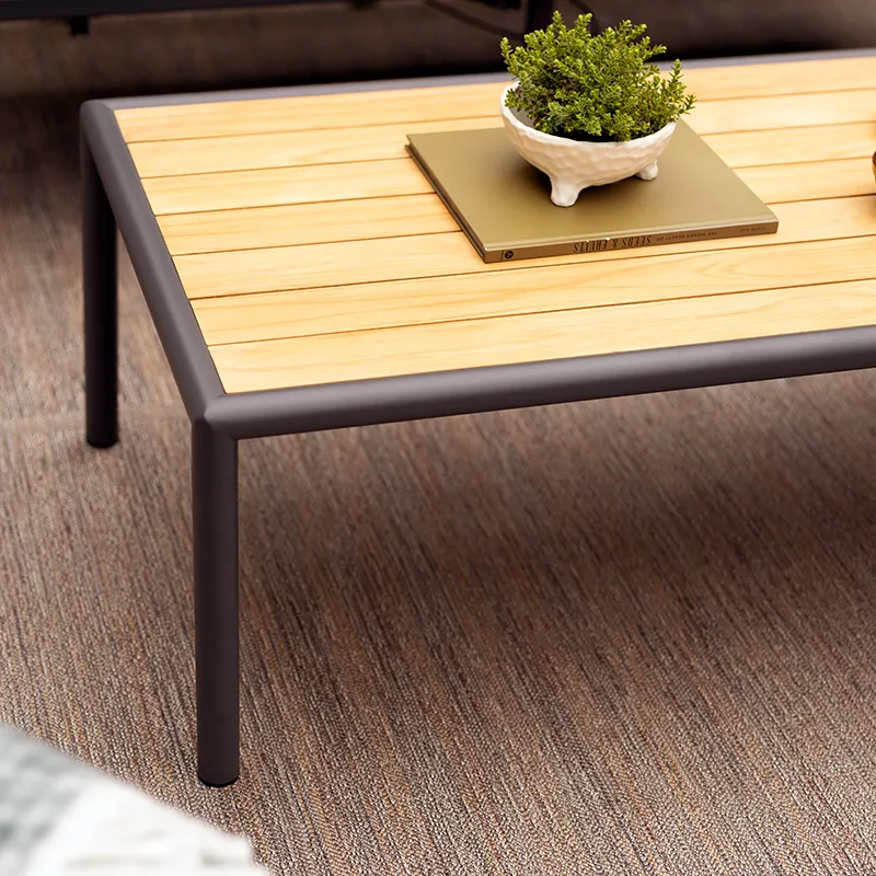 Gordon sofabord 65x140 cm Antracit / Teak