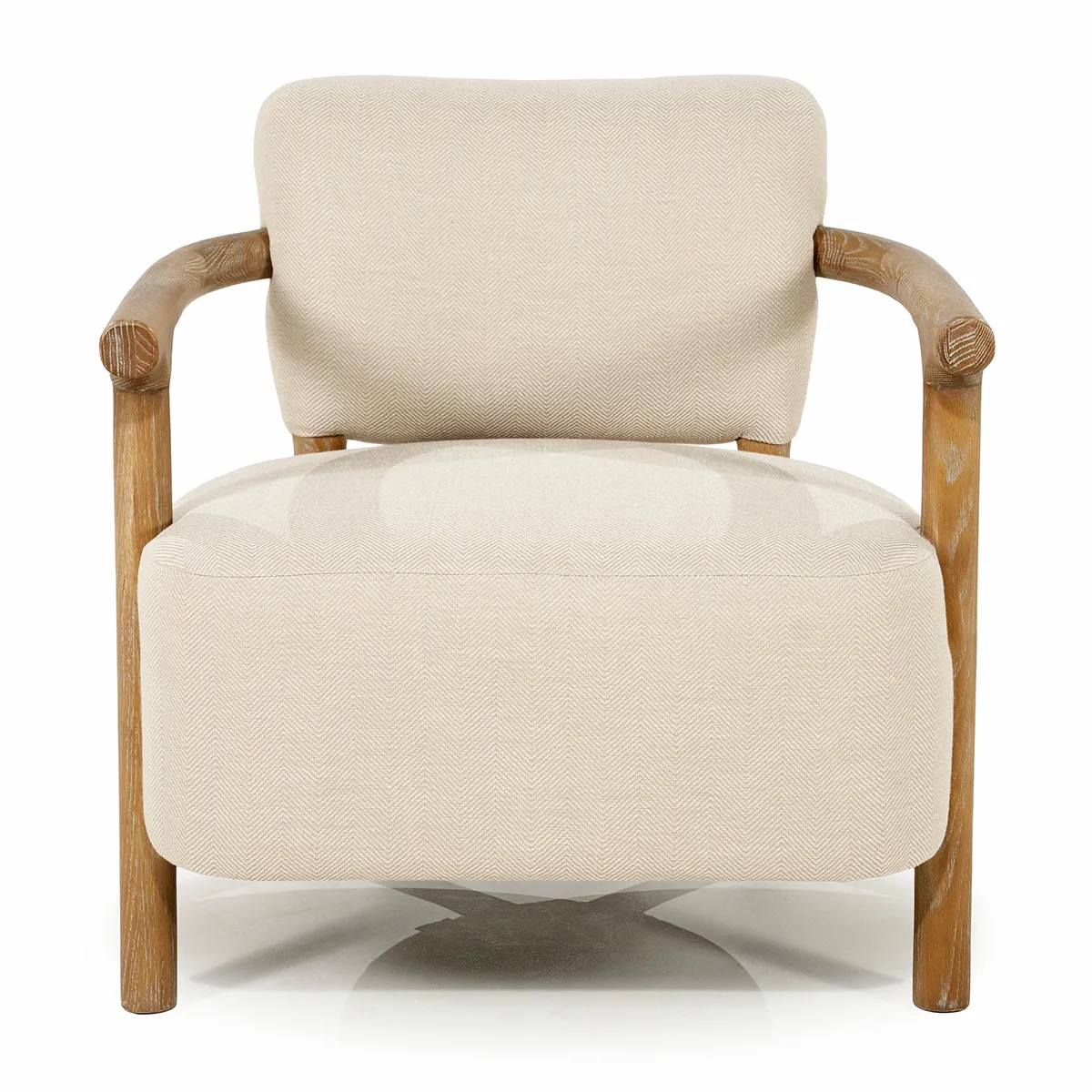 Lænestol i Asketræ Glenn Herringbone Beige