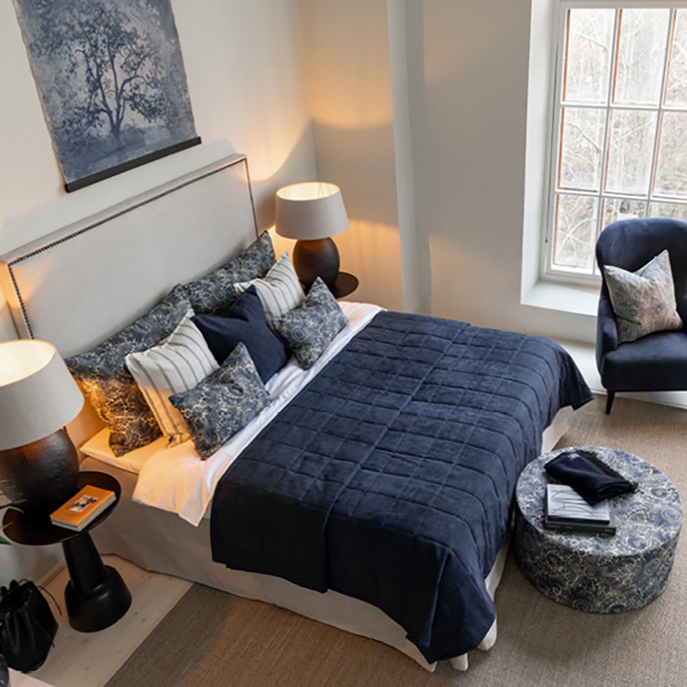 MEGHAN sengetæppe- W 160 x L 260 cm-Blue