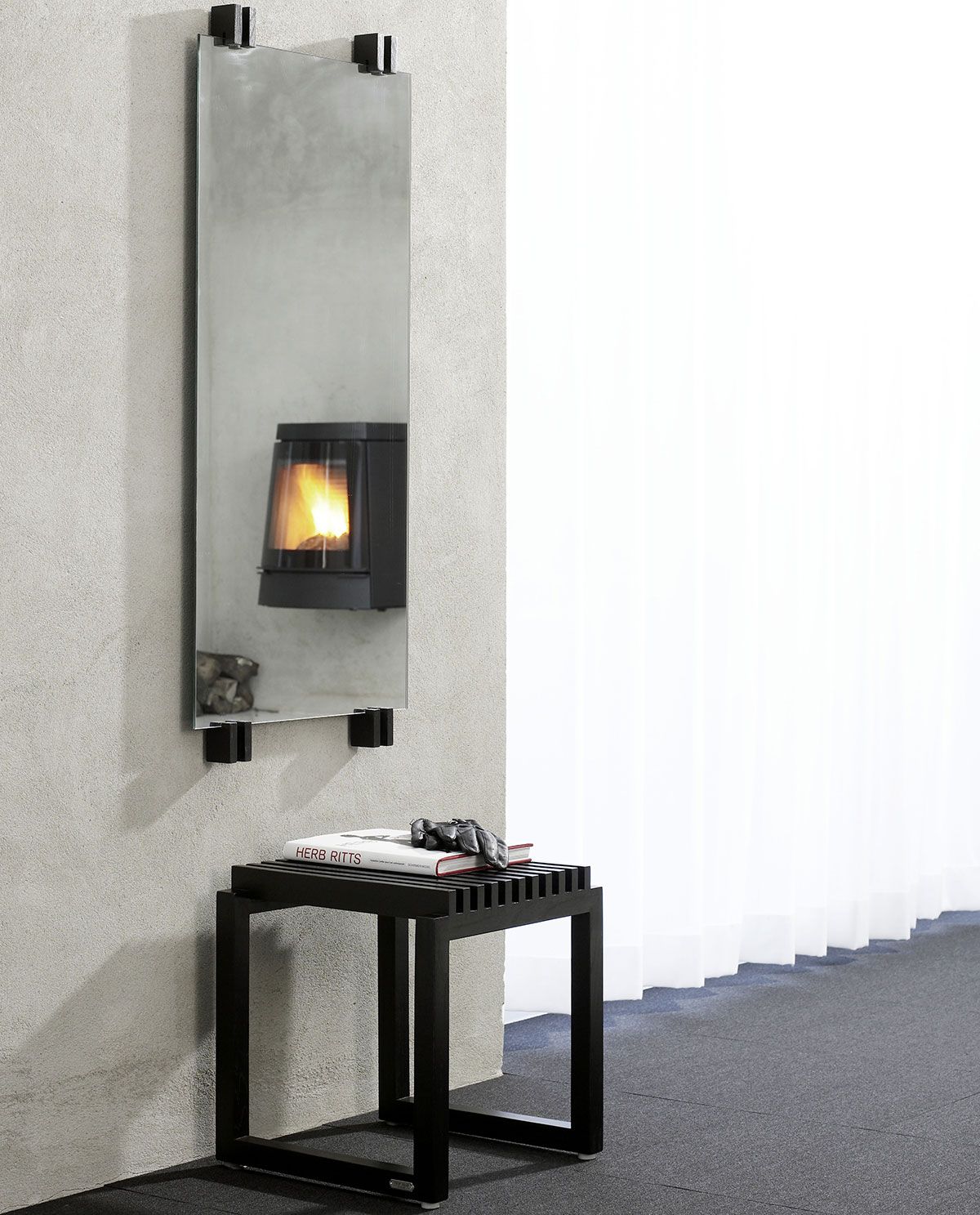 Cutter spejl sølv eg