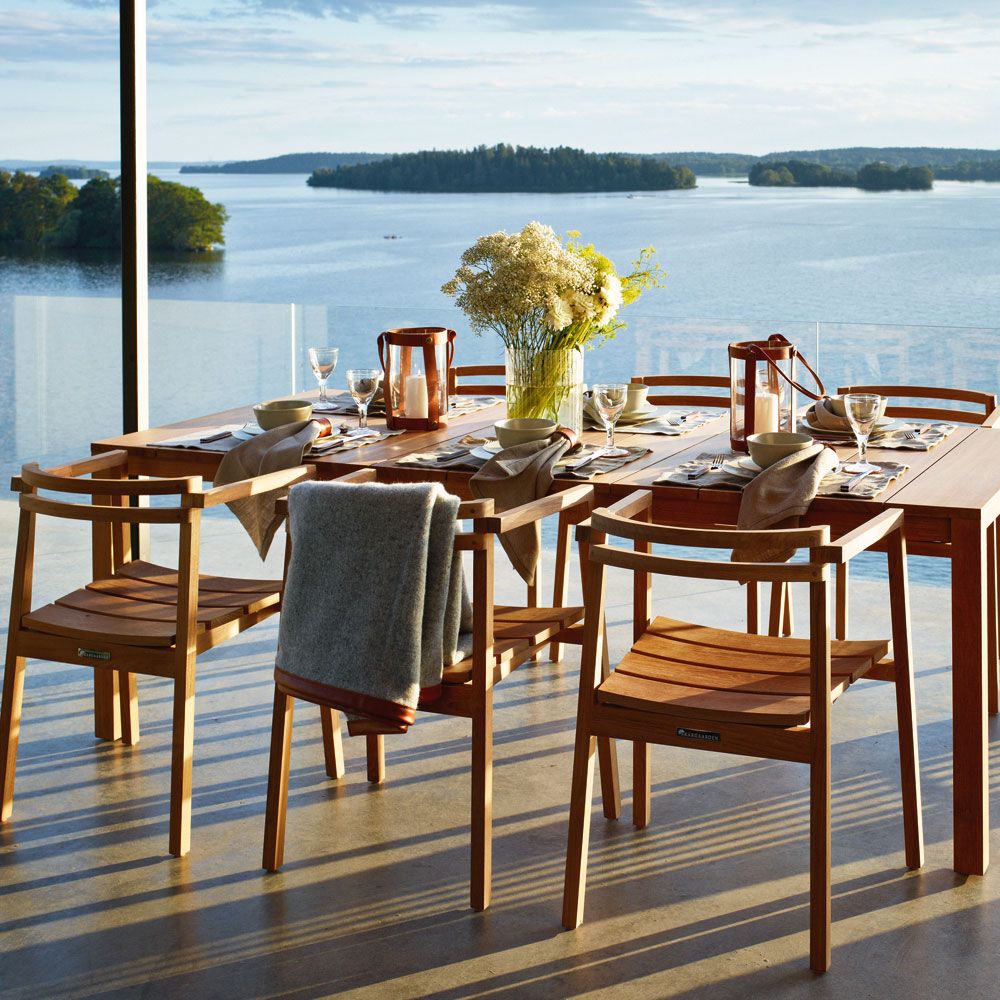 Oxnö Spisebord 100x220-300 cm Teak Skargaarden