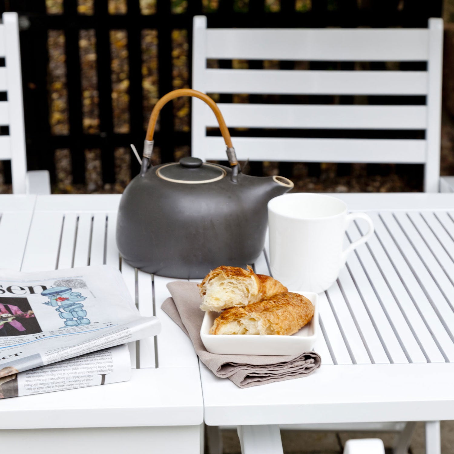 Butterfly 65x130 cm Balkon bord hvid 