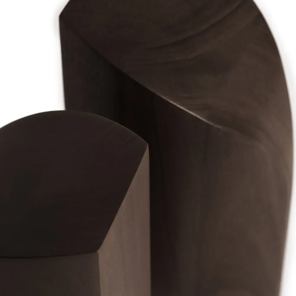  PI bogstøtte lakeret mørkebrun mahogni- sæt med 2 stk