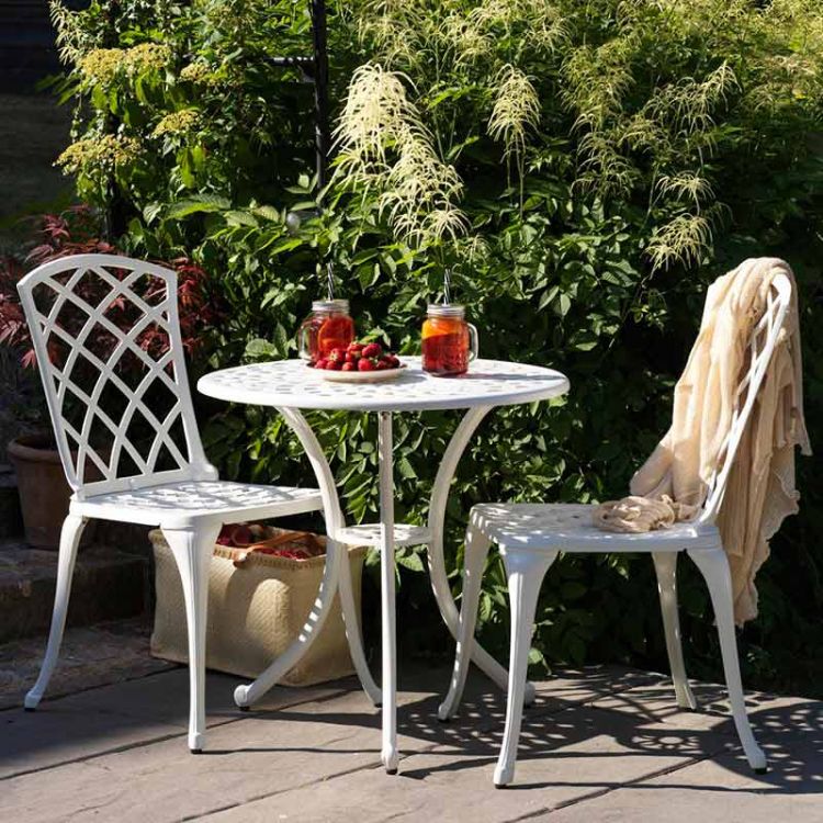 Arras Cafébord 70 cm Hvid