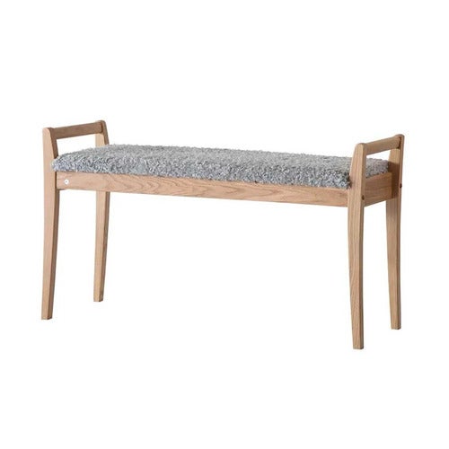 Meja Bænk Lakeret eg/fåreskindslook Lysegrå