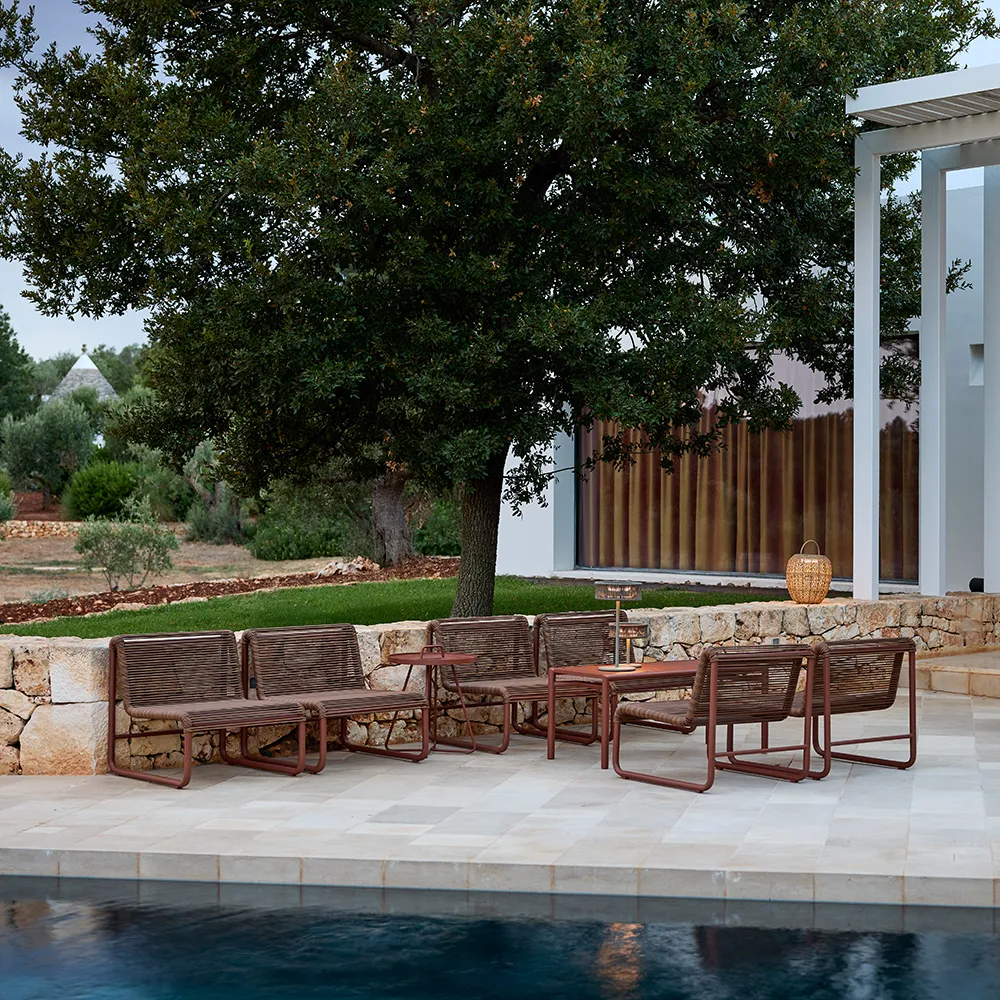 Al Dente loungestol Weave Desert red