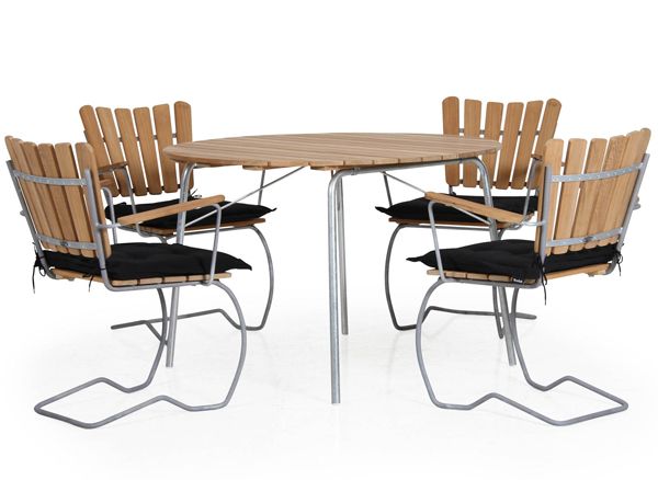 "56:an" Spisebord 110 cm Galvaniseret/Teak Brafab