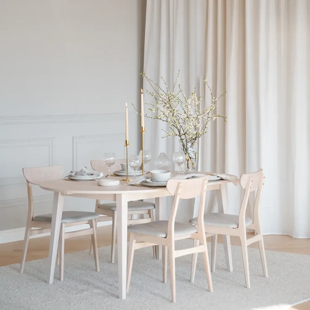 Rodham stol hvidpigmenteret eg/grå-beige