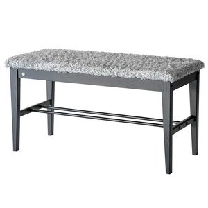 Cora Bench Sortbejdset eg/fåreskindslook Lysegrå
