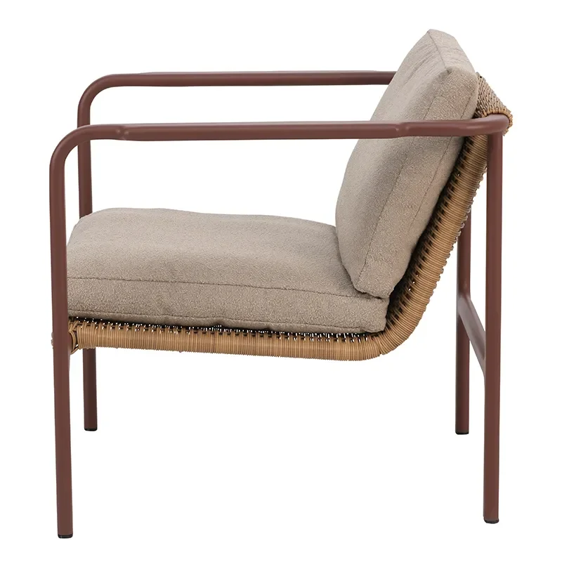 Motty lænestol Zin Red / Teddy Beige