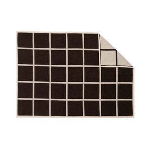 Vævet plaid i lammeuld Criss Dark Brown