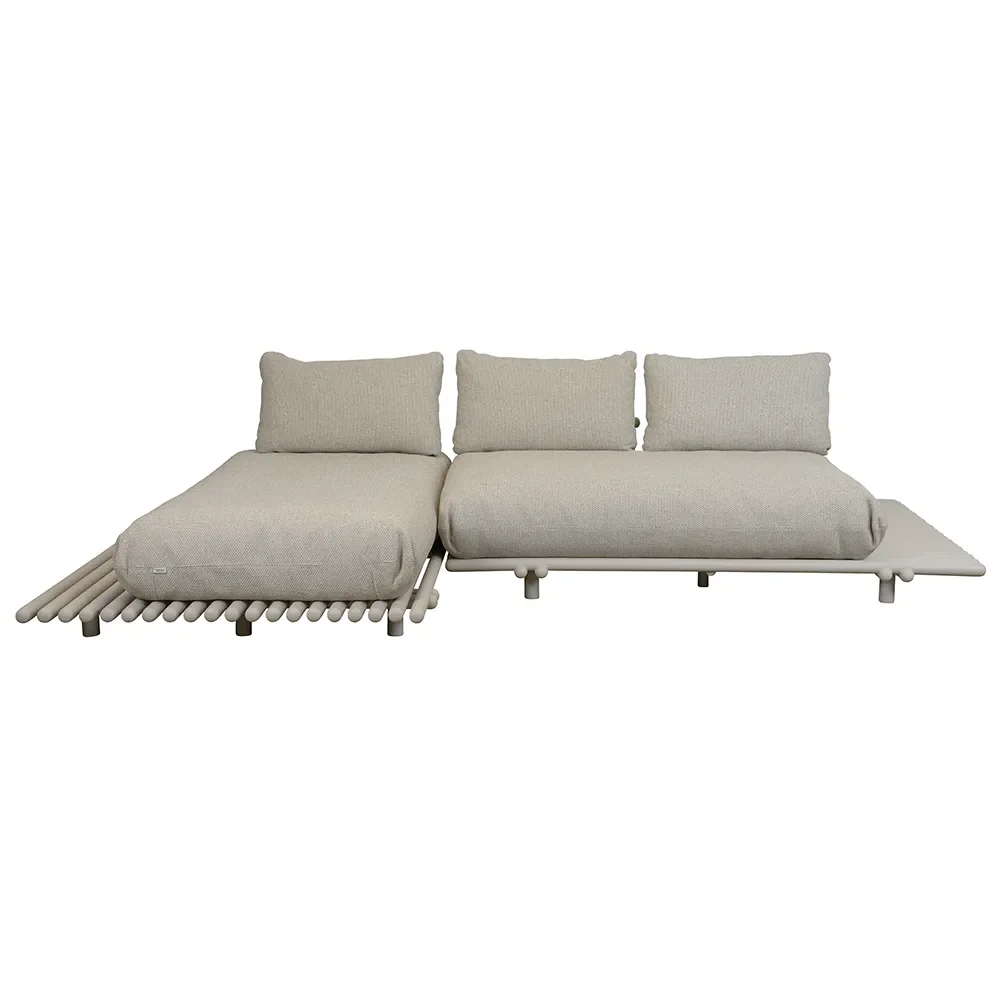 Cane-line, Sticks sofa m/chaiselong Alu/sand