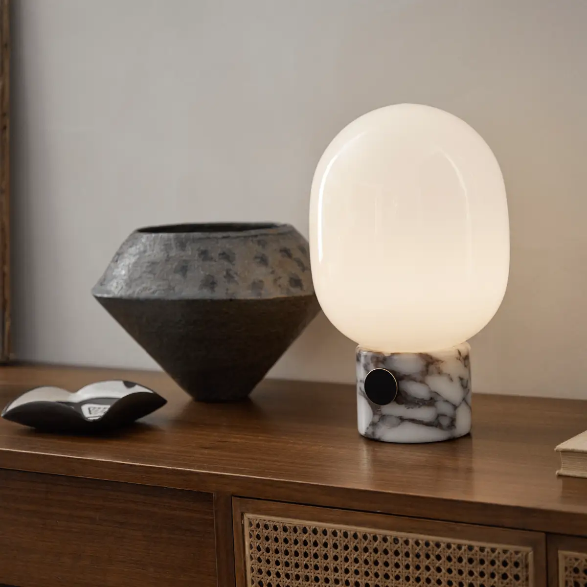JWDA Bordlampe Marmor Calacatta Viola Stor