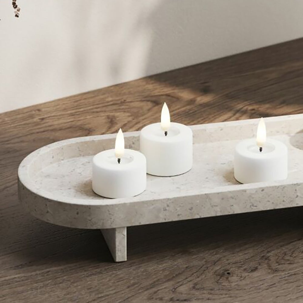  LED fyrfadslys 2-pak 4,1x4,5 cm hvid