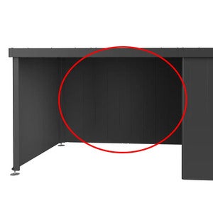 Bagvæg til sidetak Havehus Neo metallic mørk sølv