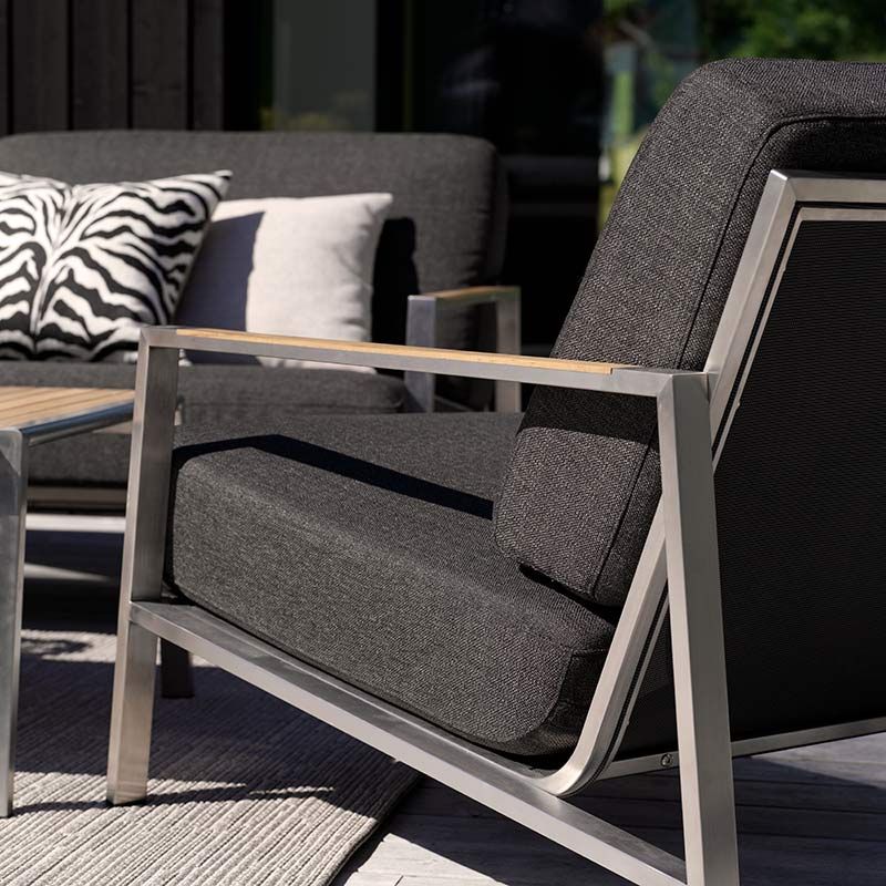 Naos 2,5-pers. Sofa Rustfrit Stål/Nearly Black Brafab