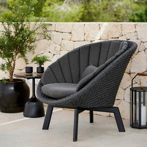 Peacock Loungestol Sort alu