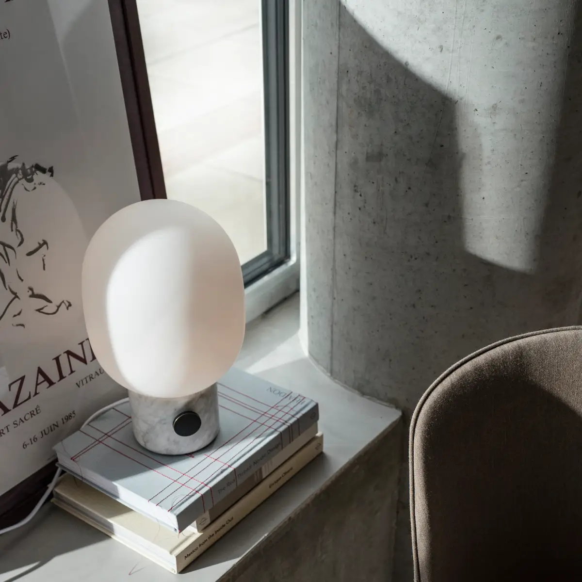 JWDA Bordlampe Carrara Marmor Large