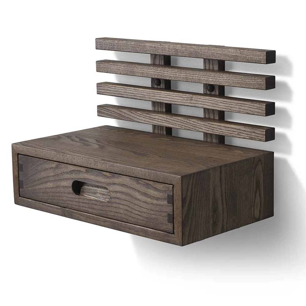 Zece Sengebord med skuffe Brun olieret ask