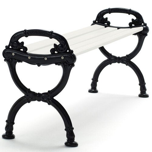 Byarum bænk/endepaneler: sort træ: hvidlakeret fyrretræ