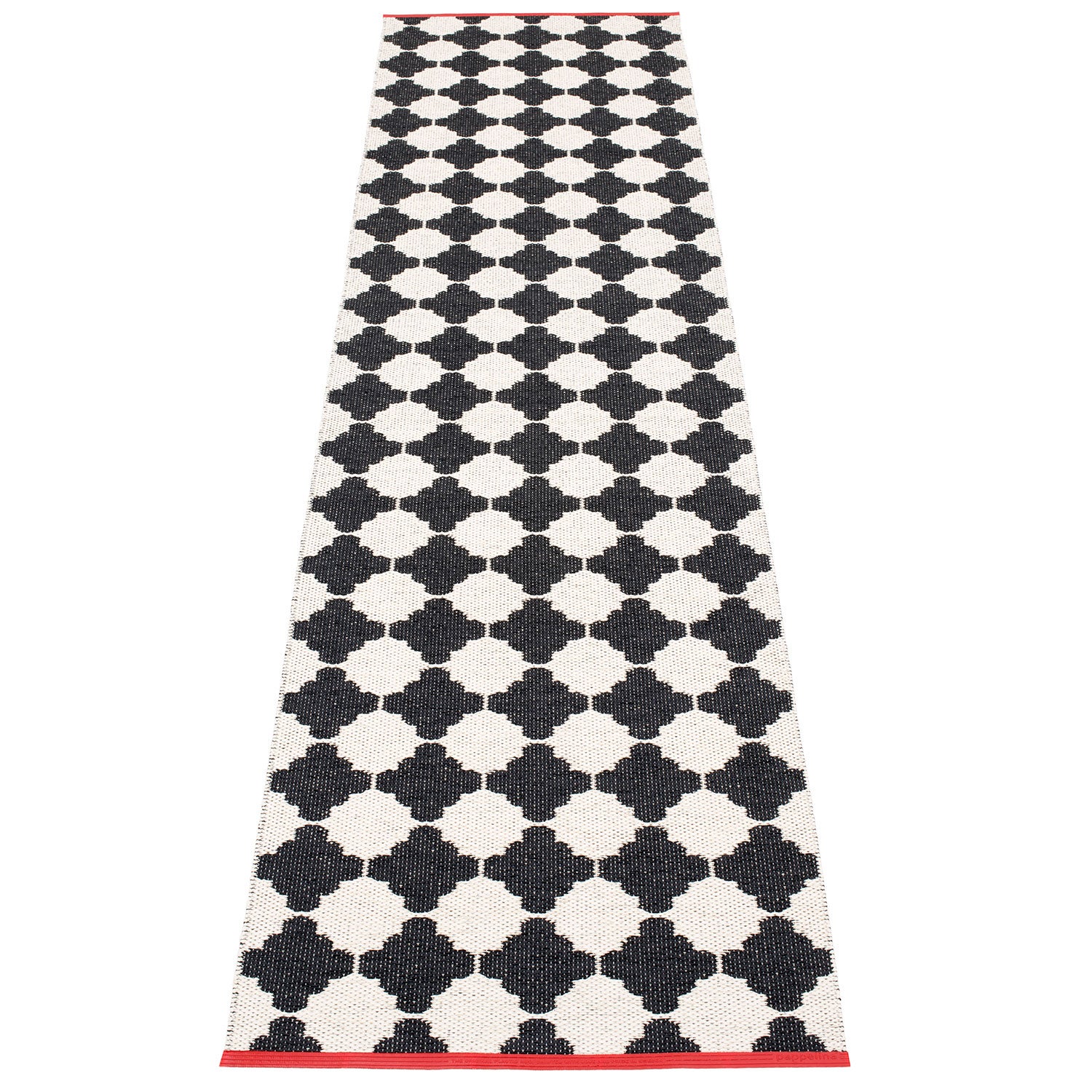 Pappelina, Marre tæppe 70x300 cm black / vanilla coral stripe